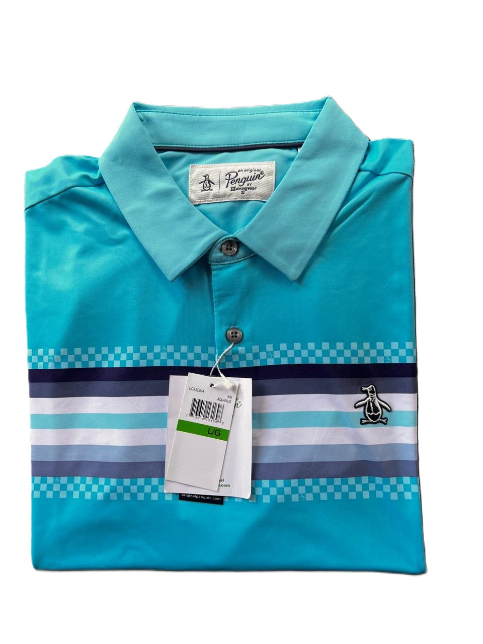 Camiseta Tipo Polo Penguin Celeste