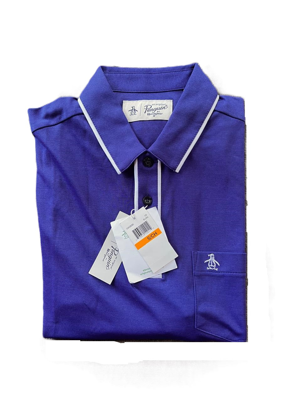 Camiseta Tipo Polo Penguin Celeste