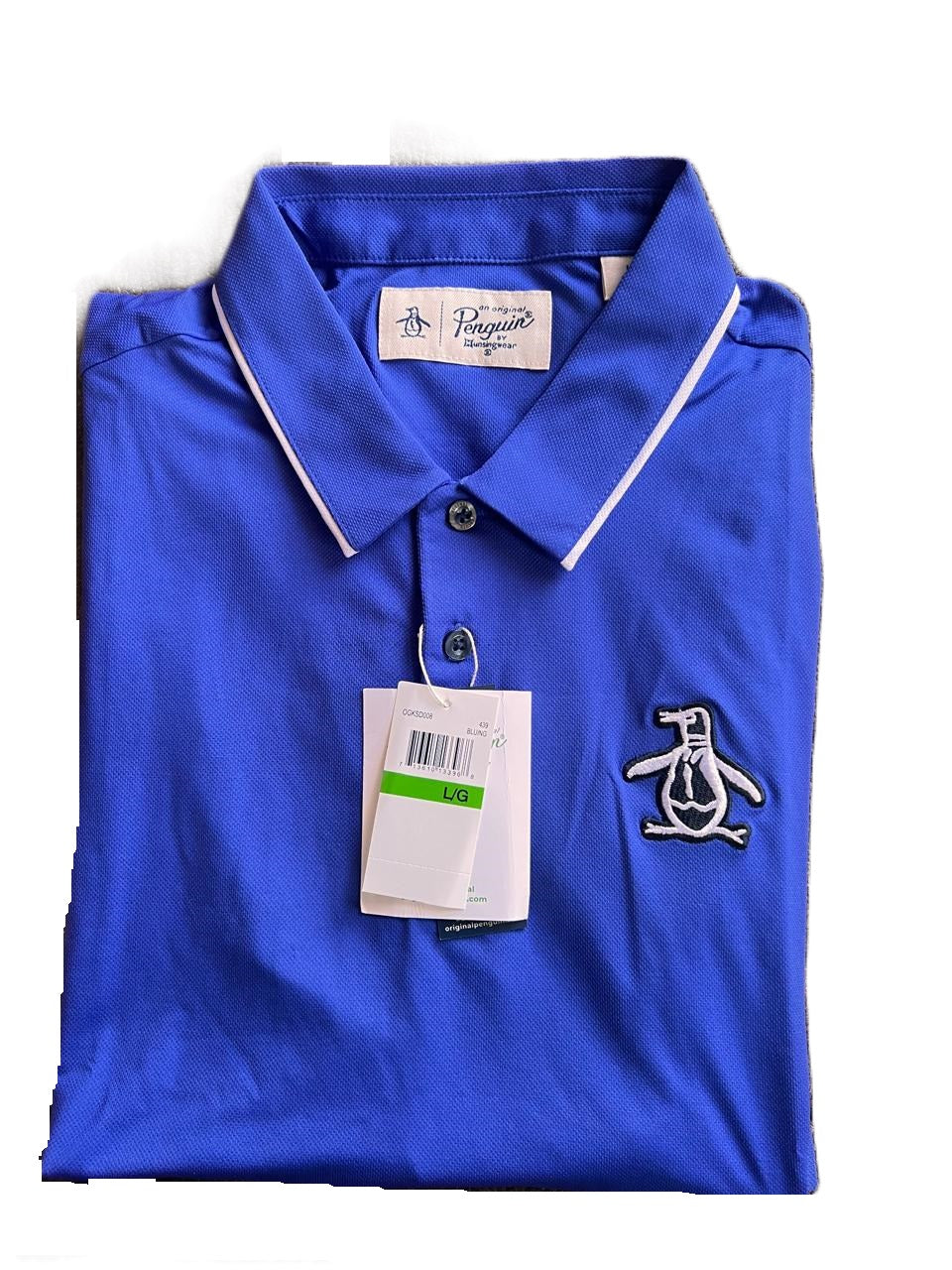 Camiseta Tipo Polo Penguin Celeste