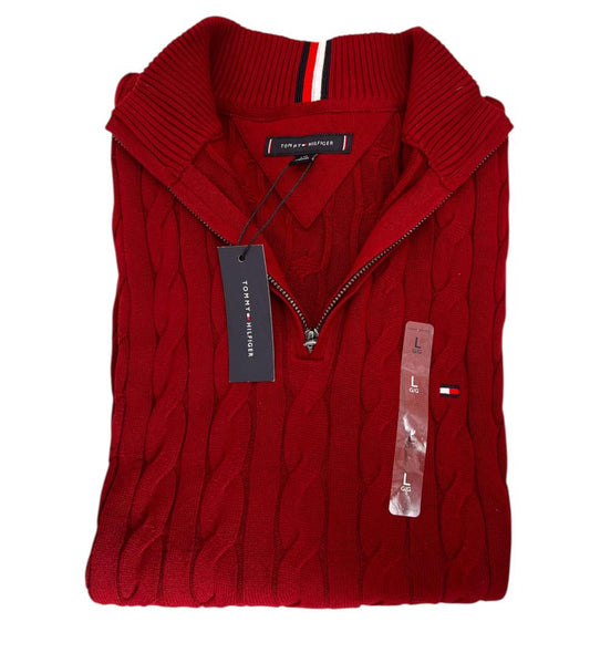 Saco de media cremallera color rojo de Tommy Hilfiger