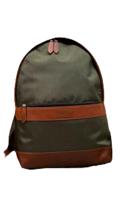 Morral tipo Barbour Inglés en Lona y Cuero