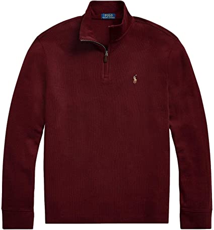 Saco de algodón media cremallera color vino tinto Polo Ralph Lauren