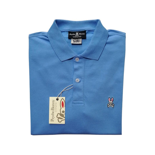 Camiseta tipo polo manga corta color azul medio Psycho Bunny
