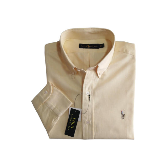 Camisa manga larga de algodón color miel Polo Ralph Lauren