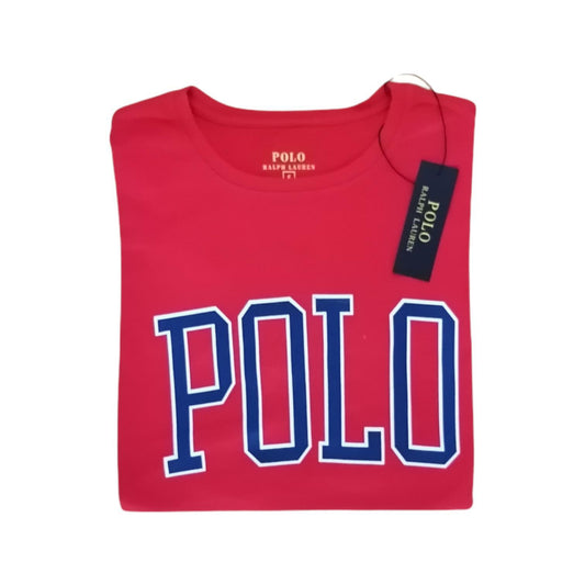 Camiseta cuello redondo manga corta color rojo con estampado Ralph Lauren