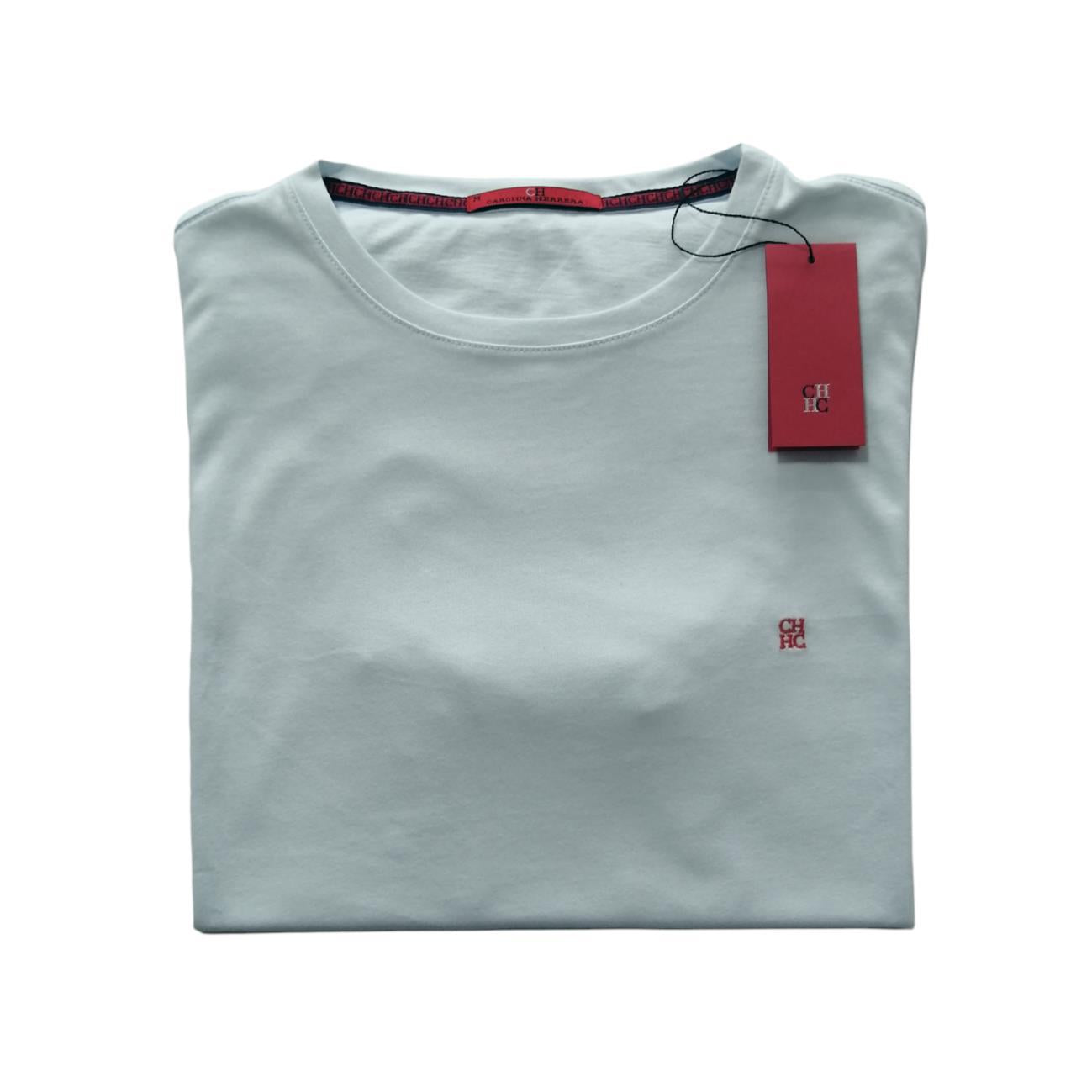 Camiseta cuello redondo manga corta color menta Carolina Herrera