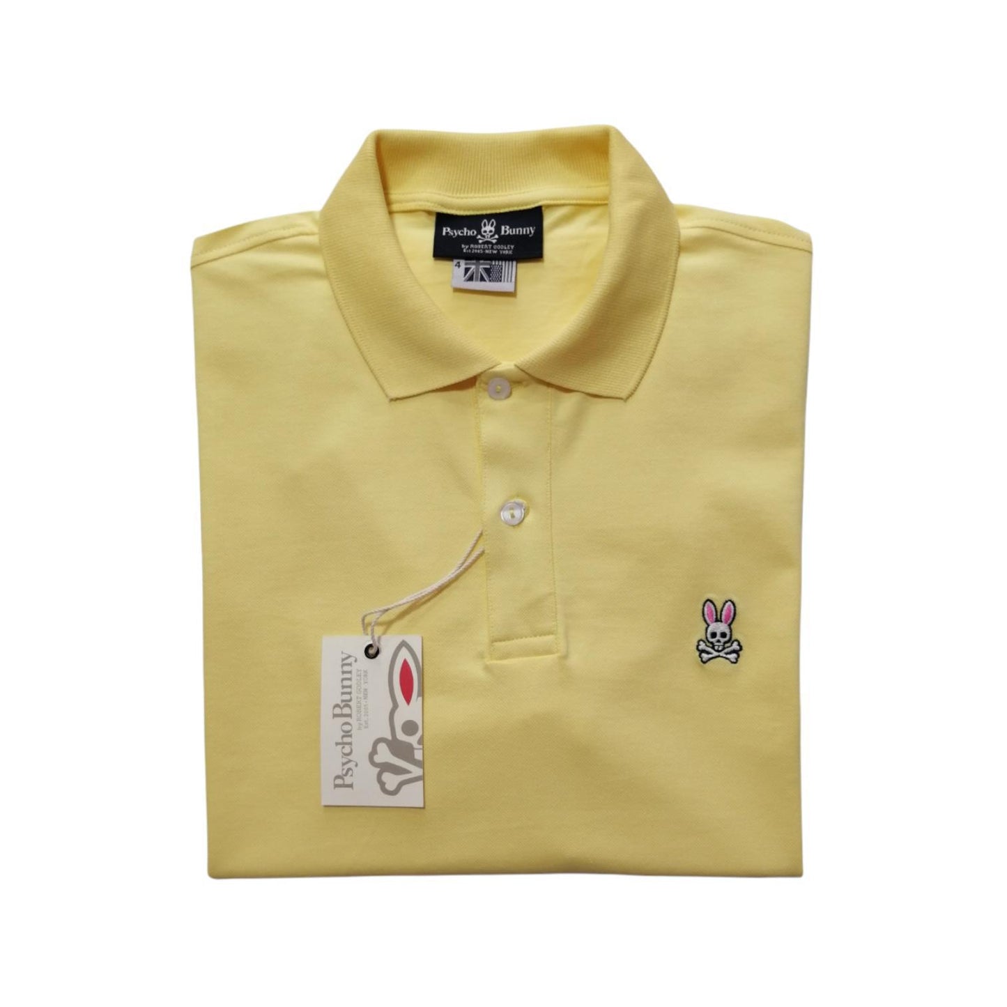 Camiseta tipo polo manga corta color amarillo Psycho Bunny