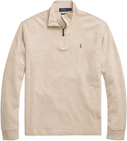 Saco de algodón media cremallera color crema Polo Ralph Lauren