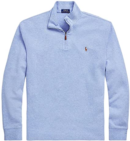 Saco de algodón de media cremallera en color azul de Polo Ralph Lauren