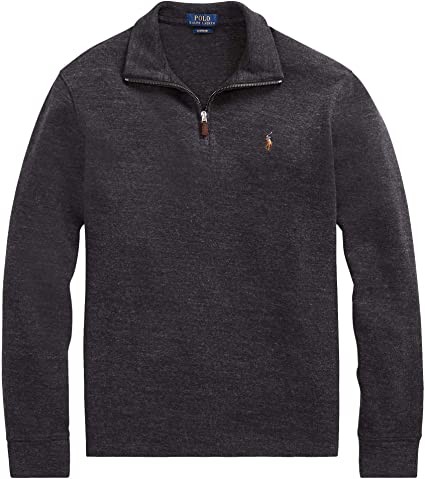 Saco de algodón media cremallera color gris oscuro Polo Ralph Lauren