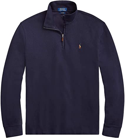 Saco de algodón media cremallera color azul navy Polo Ralph Lauren