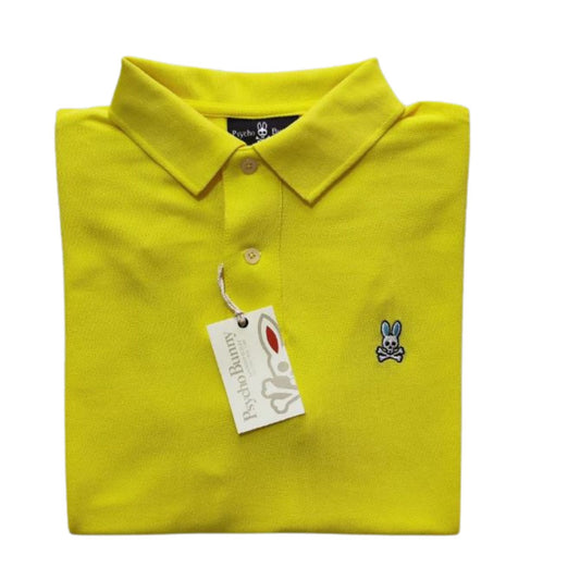 Camiseta tipo polo Psycho Bunny manga corta color amarillo