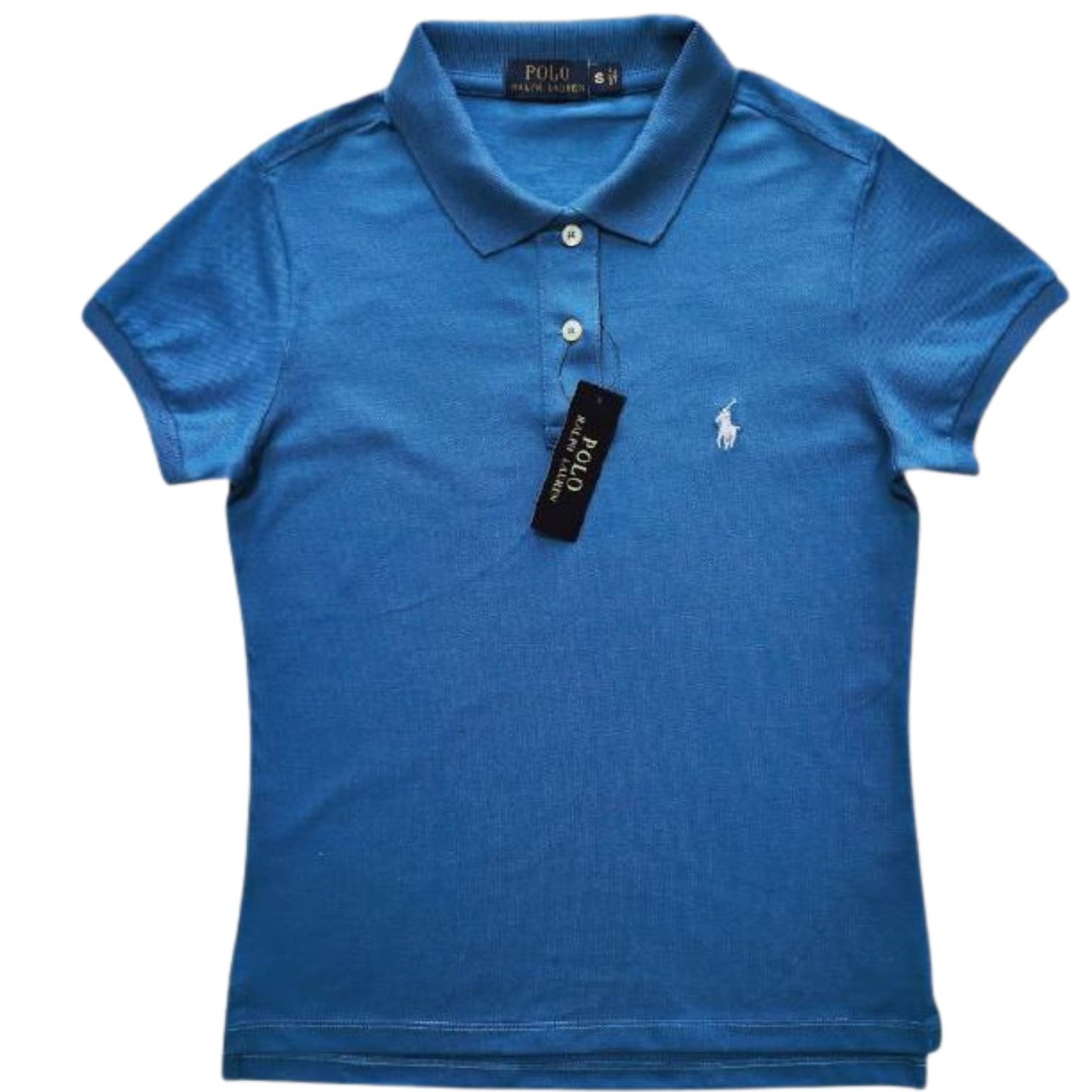 Camiseta Tipo Polo Mujer Manga Corta Azul Rey Polo Ralph Lauren