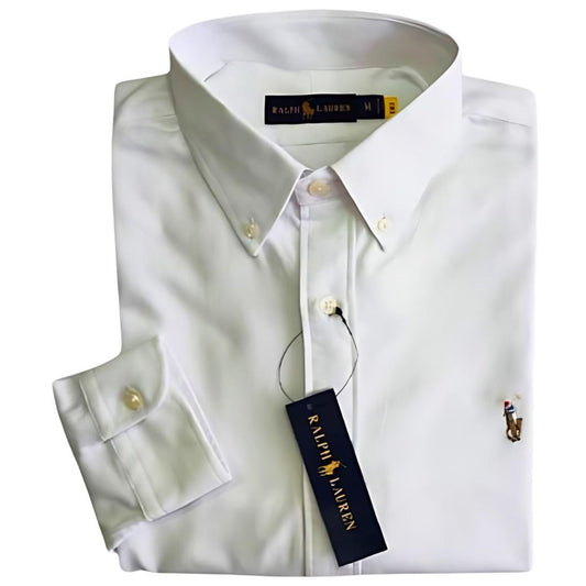 Camisa manga larga de algodón color blanco Polo Ralph Lauren