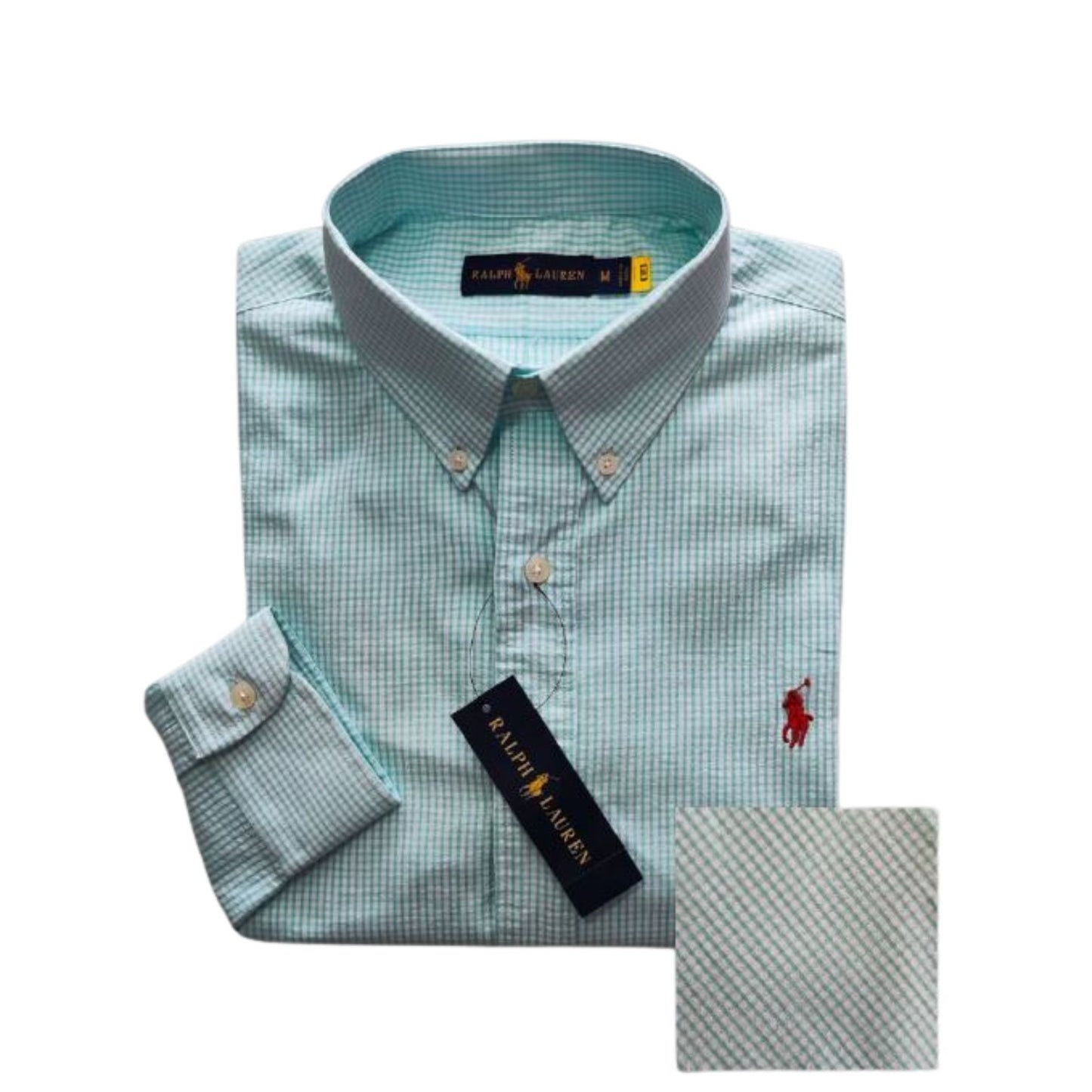 Camisa para Hombre manga larga Polo Ralph Lauren Cuadros Azul Agua Marina