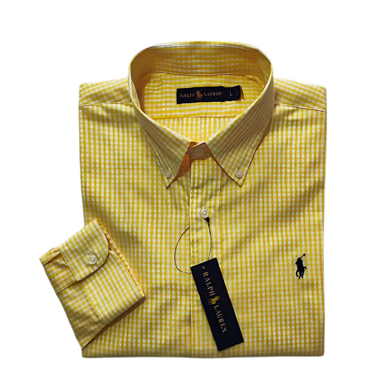 Camisa para Hombre manga larga Polo Ralph Lauren  Cuadros Amarillos