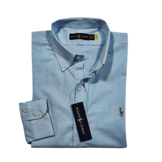 Camisa para Hombre manga larga Polo Ralph Lauren Cuadros Azul Claro