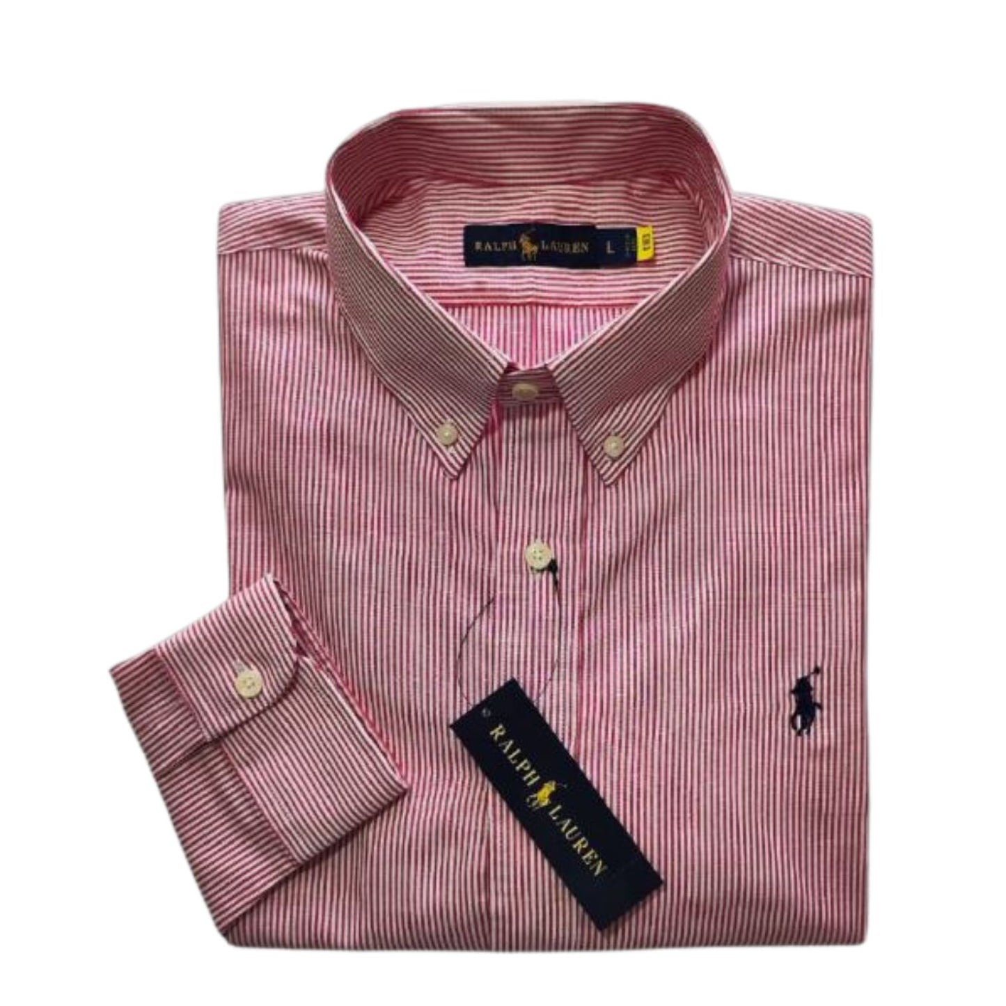 Camisa para Hombre manga larga Polo Ralph Lauren Rayas Rojas