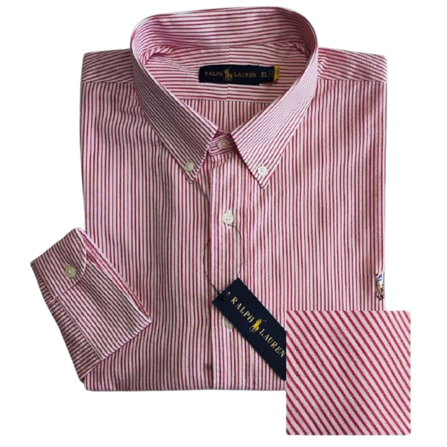 Camisa para Hombre manga larga Polo Ralph Lauren Rayas Rojas