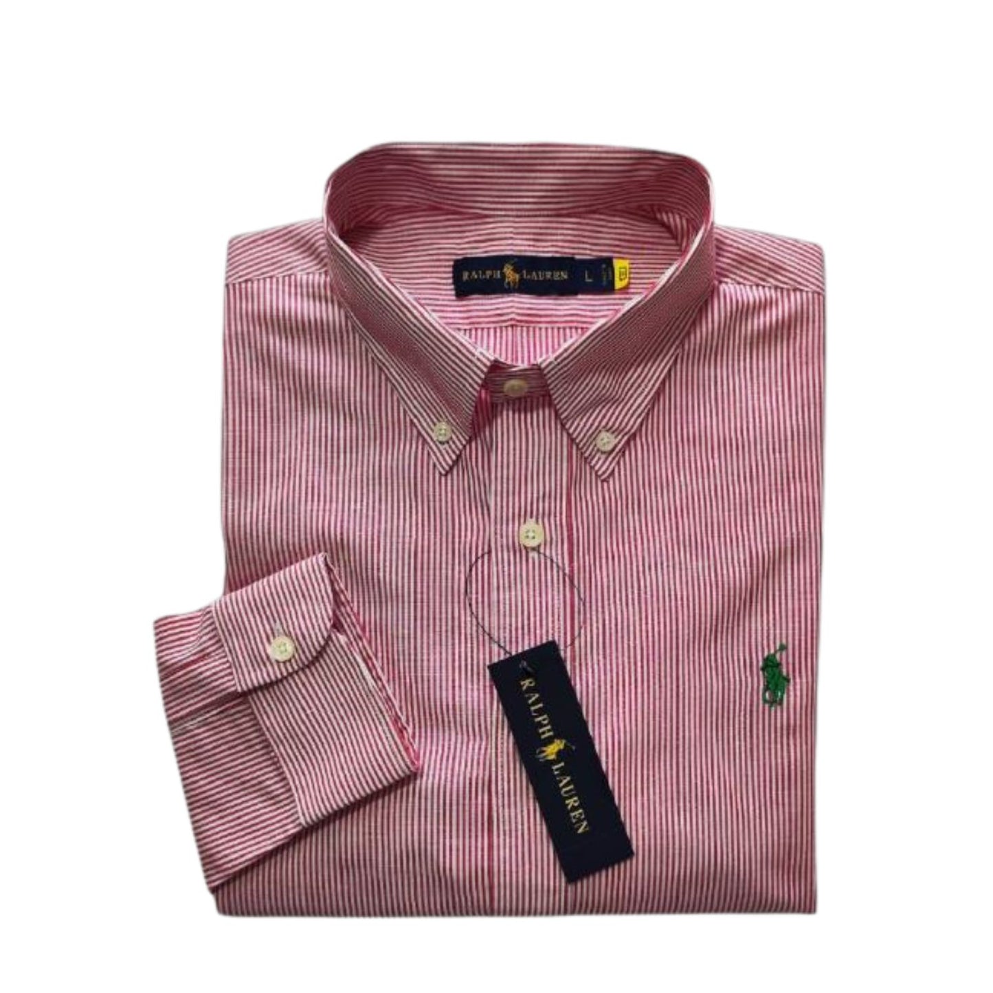 Camisa para Hombre manga larga Polo Ralph Lauren Rayas Rojas