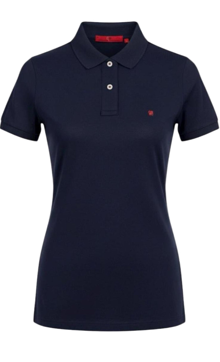Camiseta Tipo Polo Mujer Manga Corta Azul Navy CH