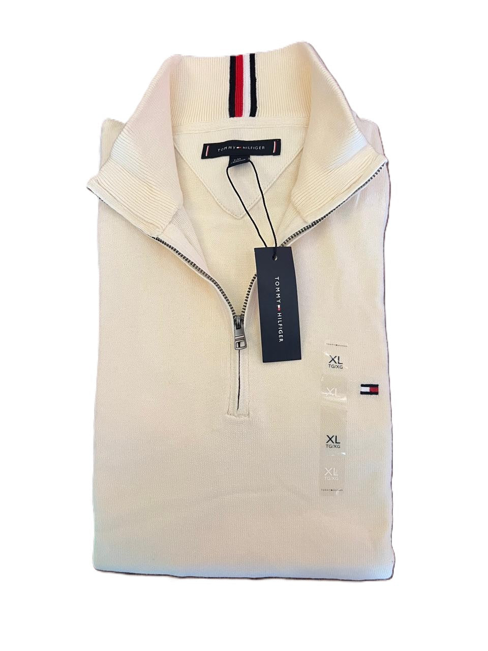 Saco de media cremallera color crema de Tommy Hilfiger