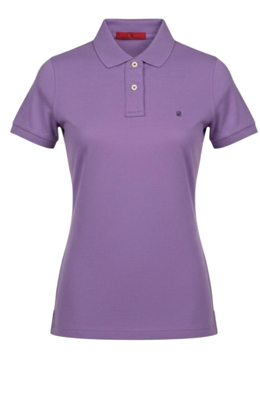 Camiseta Tipo Polo Mujer Manga Corta Morada CH