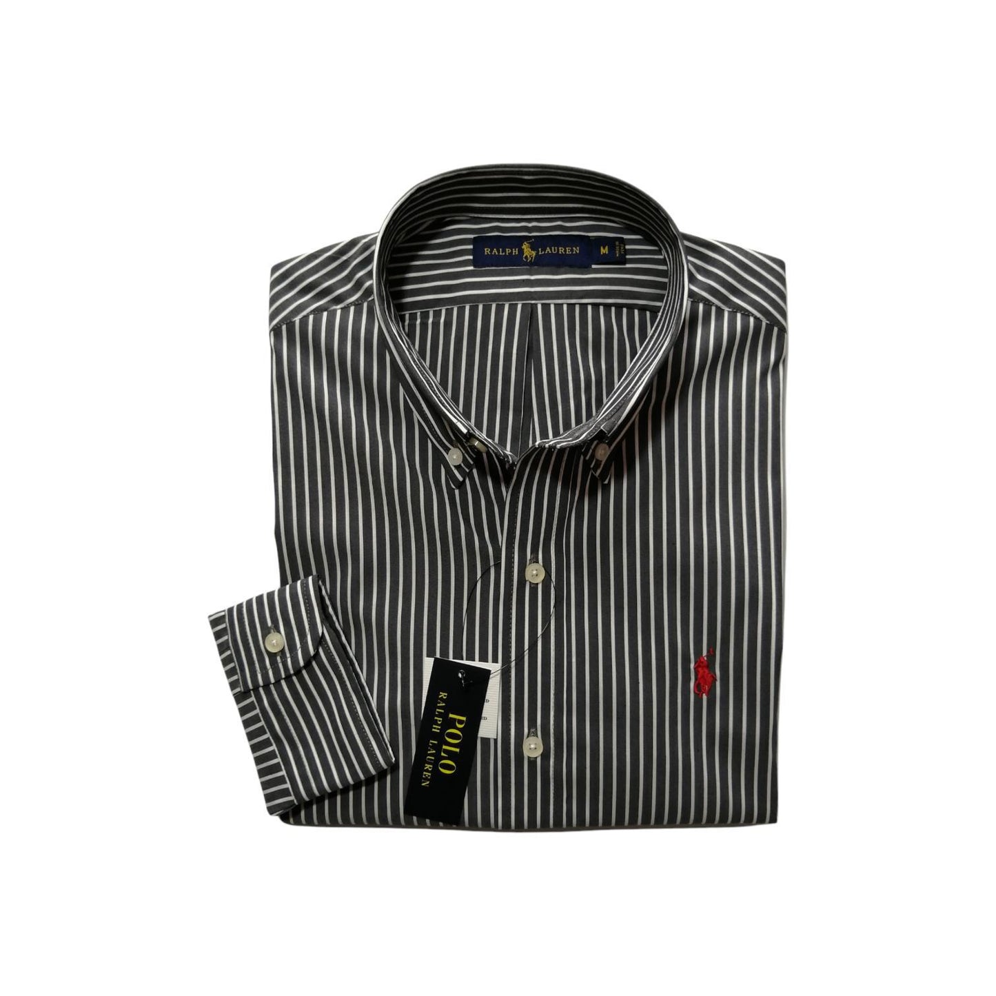 Camisa manga larga de algodón rayas color negro Polo Ralph Lauren