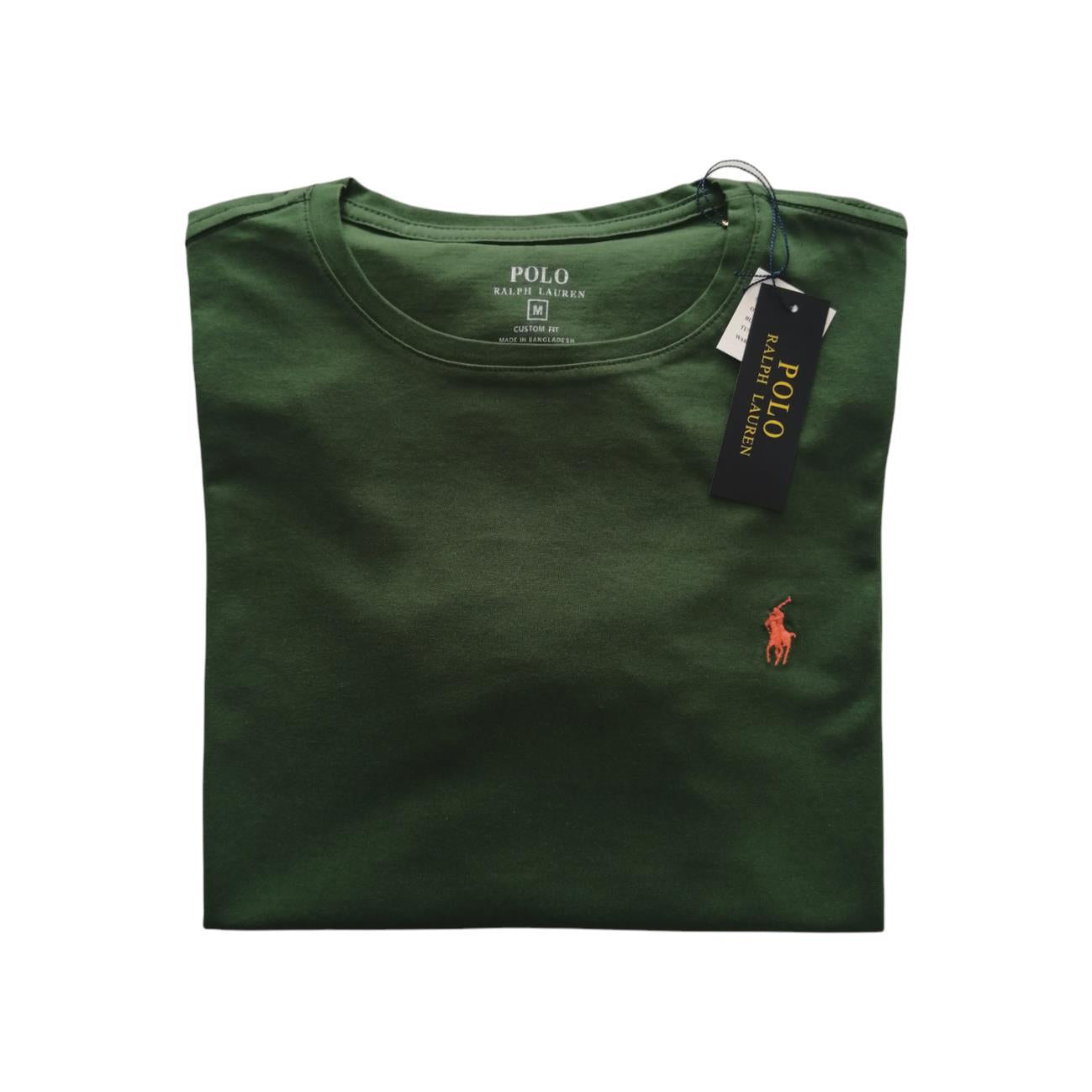 Camiseta cuello redondo manga corta color verde oliva Ralph Lauren