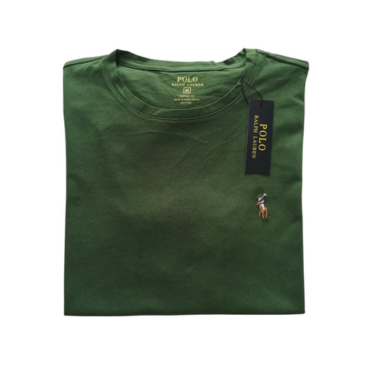 Camiseta cuello redondo manga corta color verde oliva Ralph Lauren