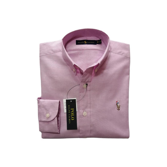 Camisa manga larga de algodón color rosa Polo Ralph Lauren