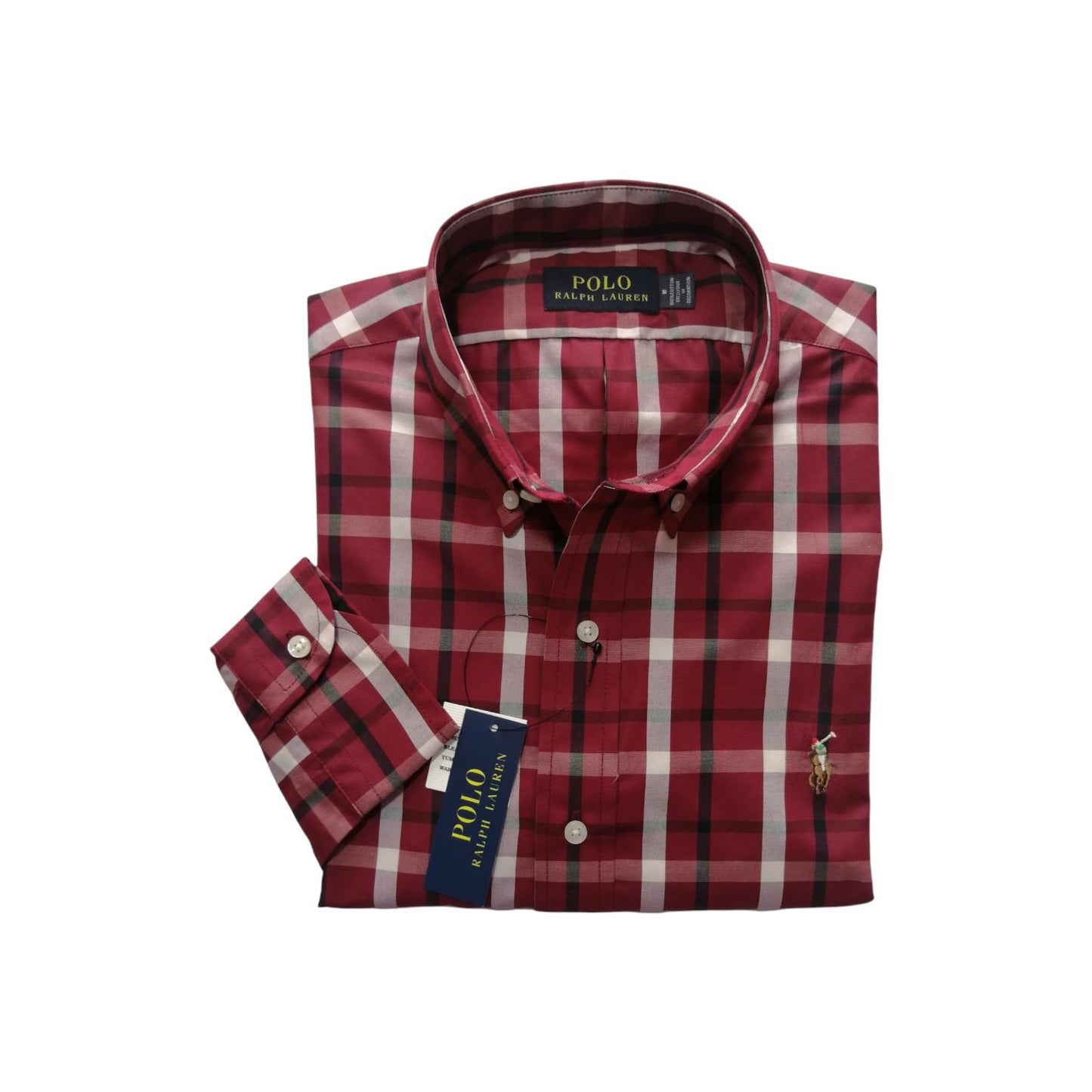 Camisa manga larga de algodón cuadros color rojo Polo Ralph Lauren