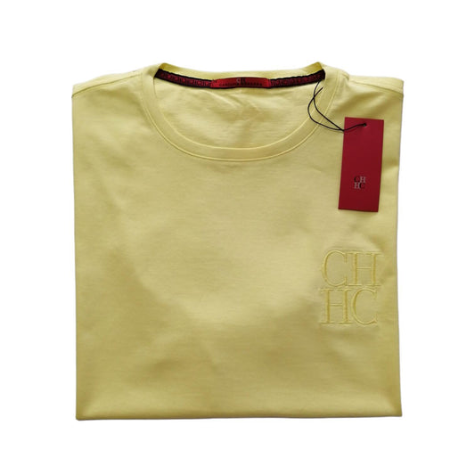 Camiseta cuello redondo manga corta color amarillo Carolina Herrera