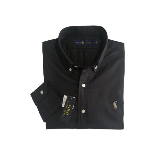 Camisa manga larga de algodón color negro Polo Ralph Lauren