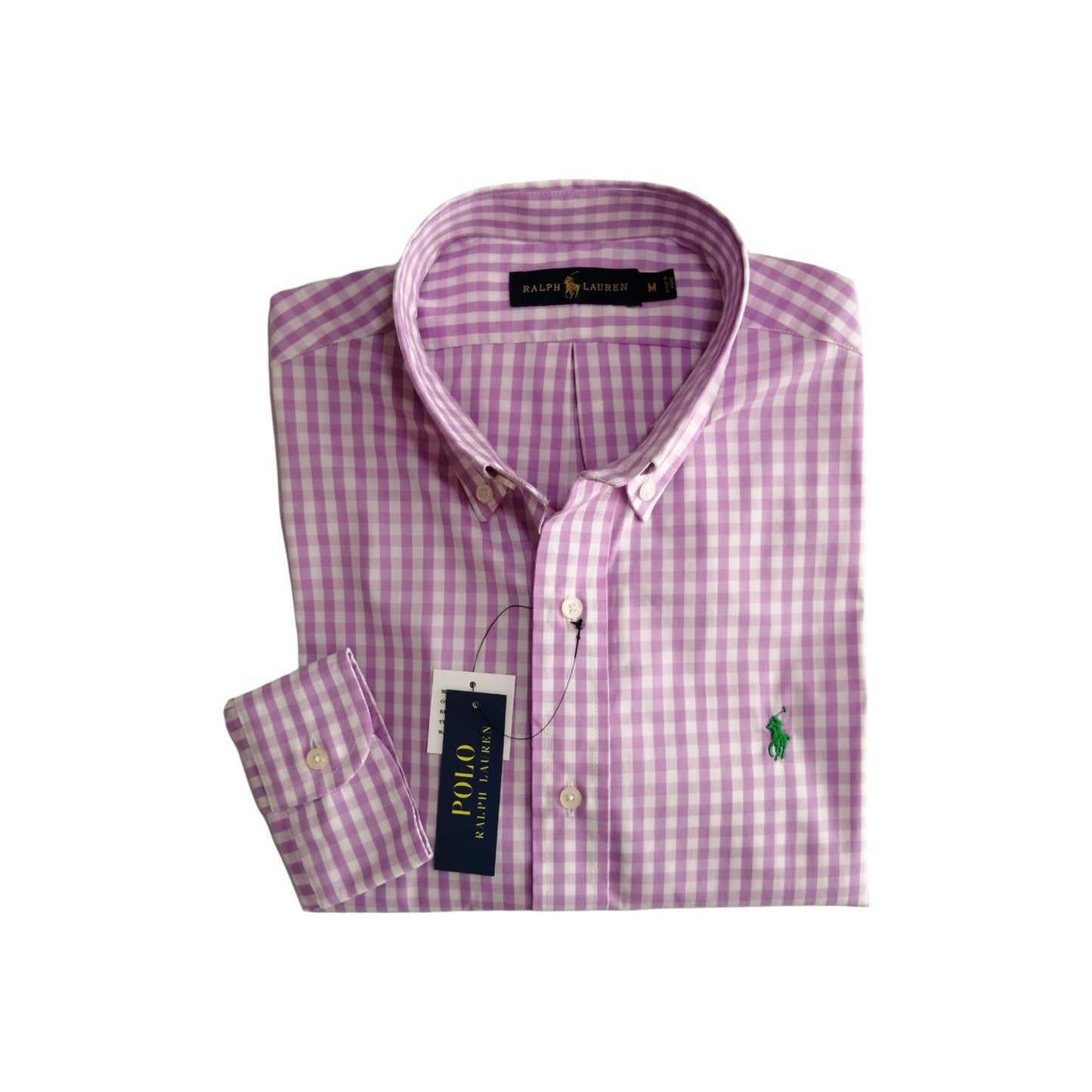 Camisa manga larga de algodón cuadros color rosa Polo Ralph Lauren