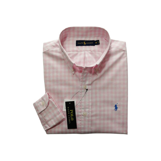 Camisa manga larga de algodón cuadros color rosa Polo Ralph Lauren