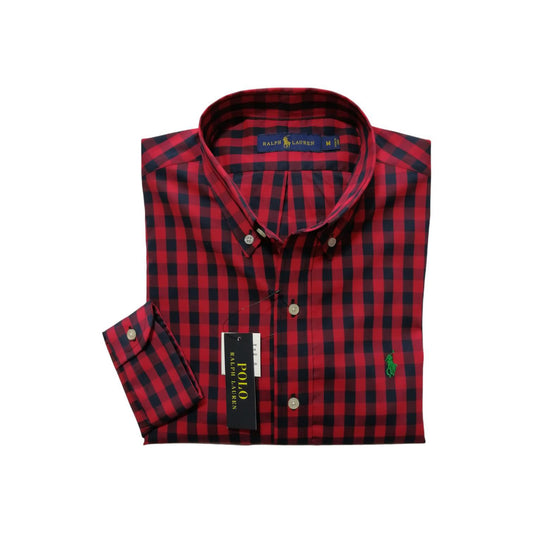 Camisa manga larga de algodón cuadros color rojo Polo Ralph Lauren